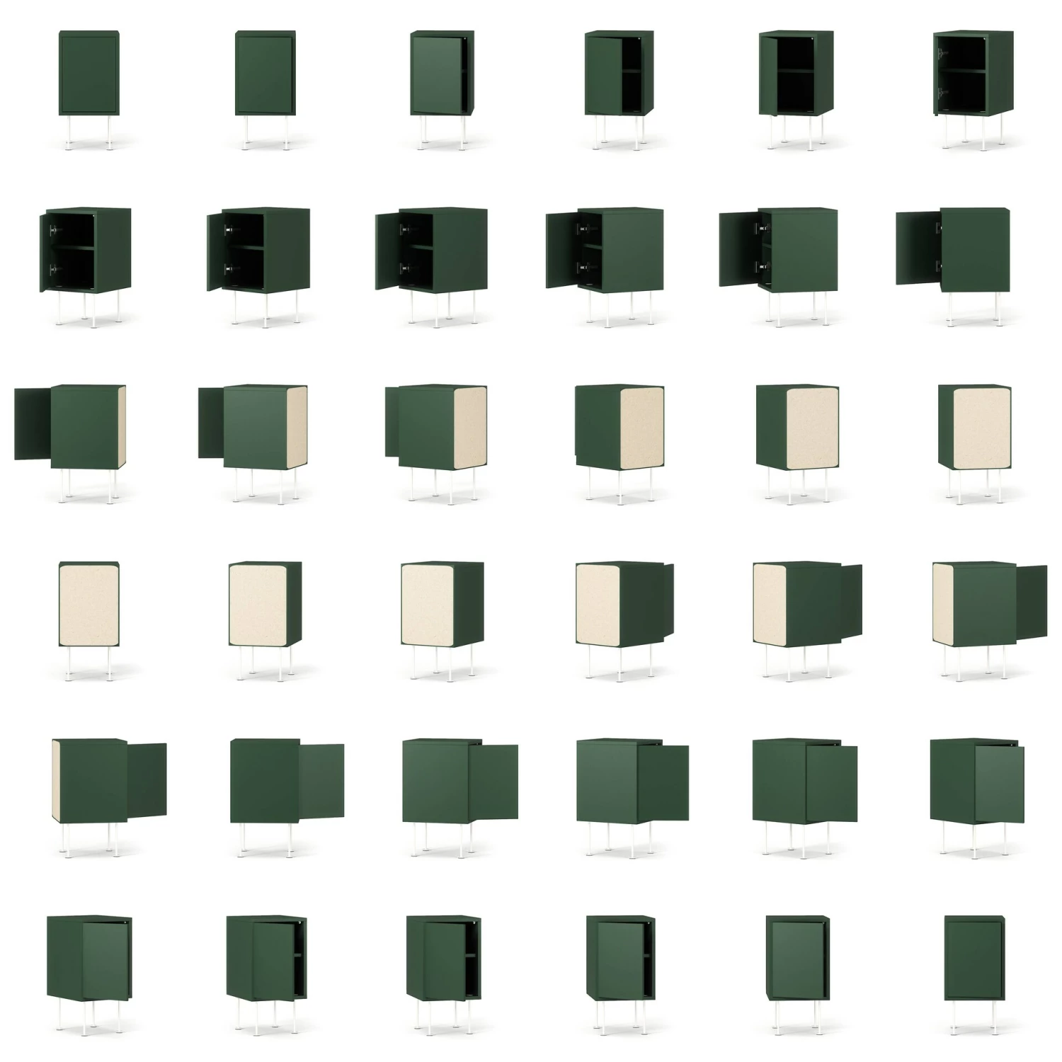 Vogue Nachttisch, Grün / Weiß – Bild 6