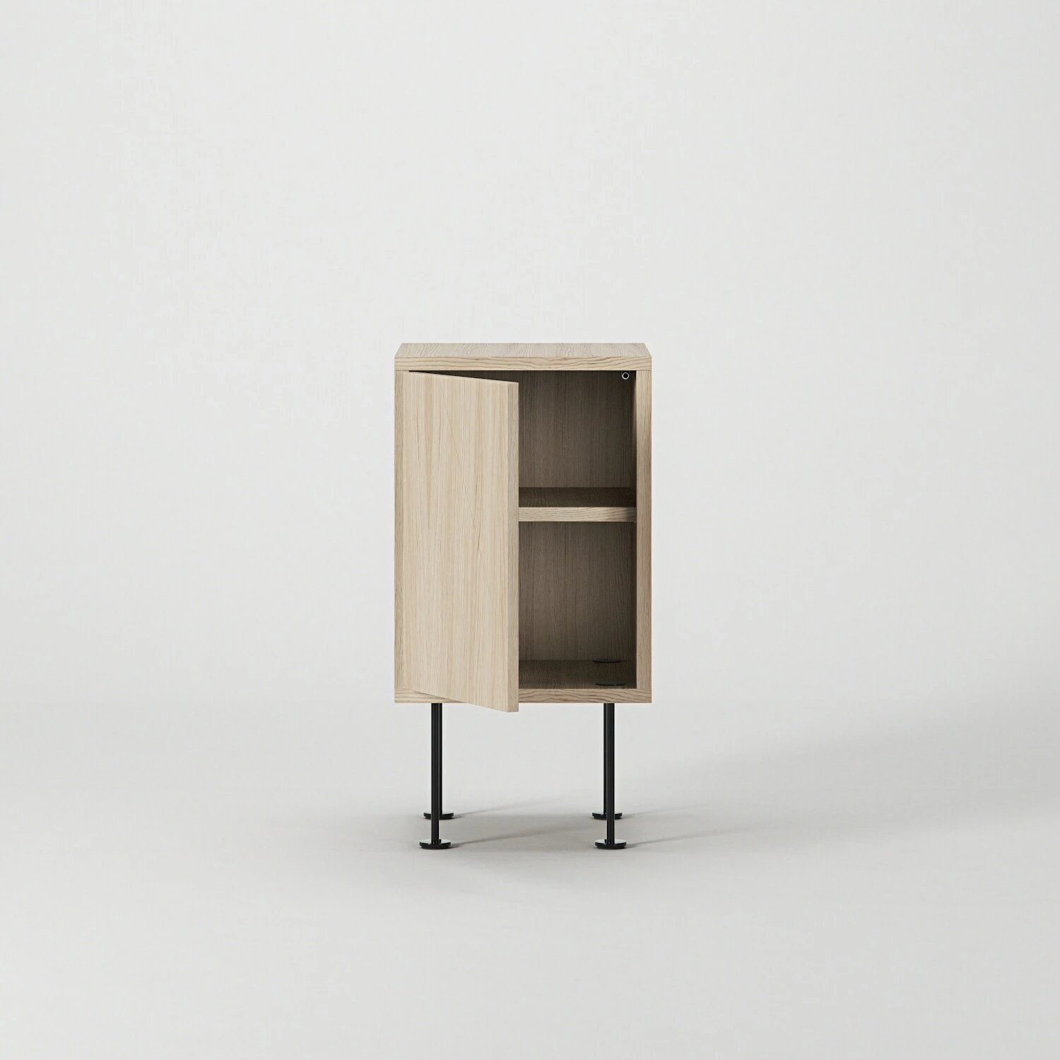 Vogue Nachttisch, White Pigmented Oak / Schwarz – Bild 4