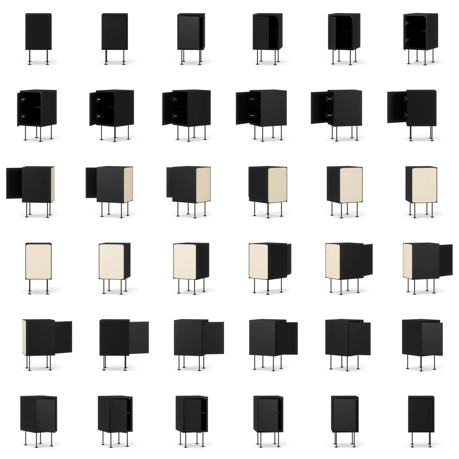 Vogue Nachttisch, Anthrazit / Schwarz – Bild 6