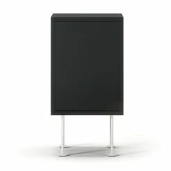 Vogue Nachttisch, Anthrazit / Weiß