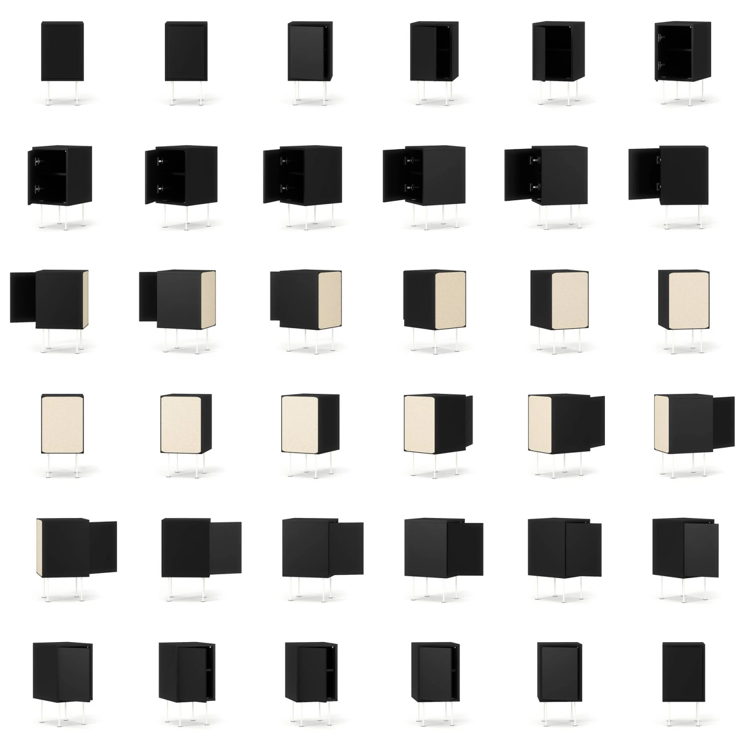 Vogue Nachttisch, Anthrazit / Weiß – Bild 6