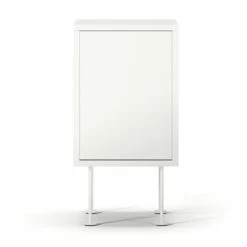 Vogue Nachttisch, Weiß / Weiß