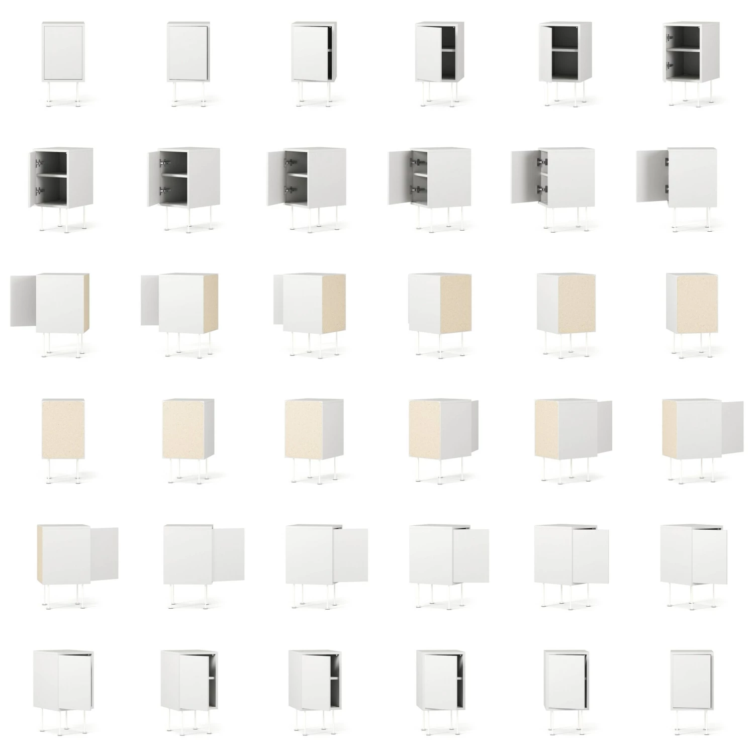 Vogue Nachttisch, Weiß / Weiß – Bild 5