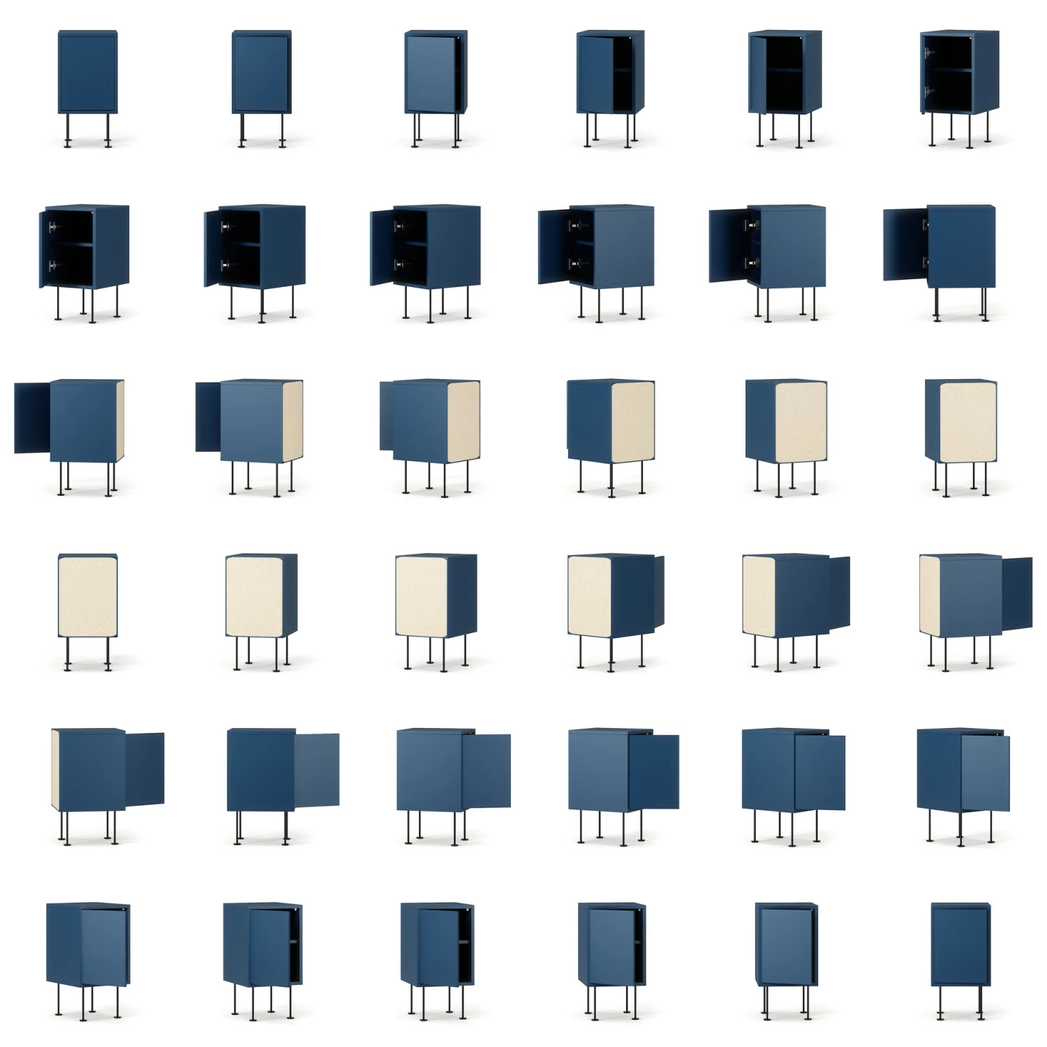 Vogue Nachttisch, Blau / Schwarz – Bild 6