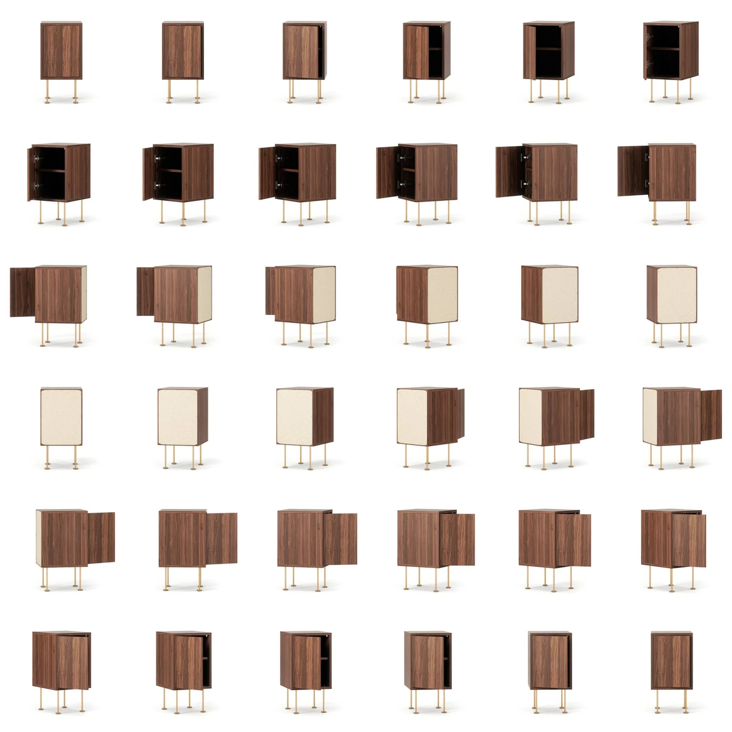 Vogue Nachttisch, Walnussfarben / Messing – Bild 5