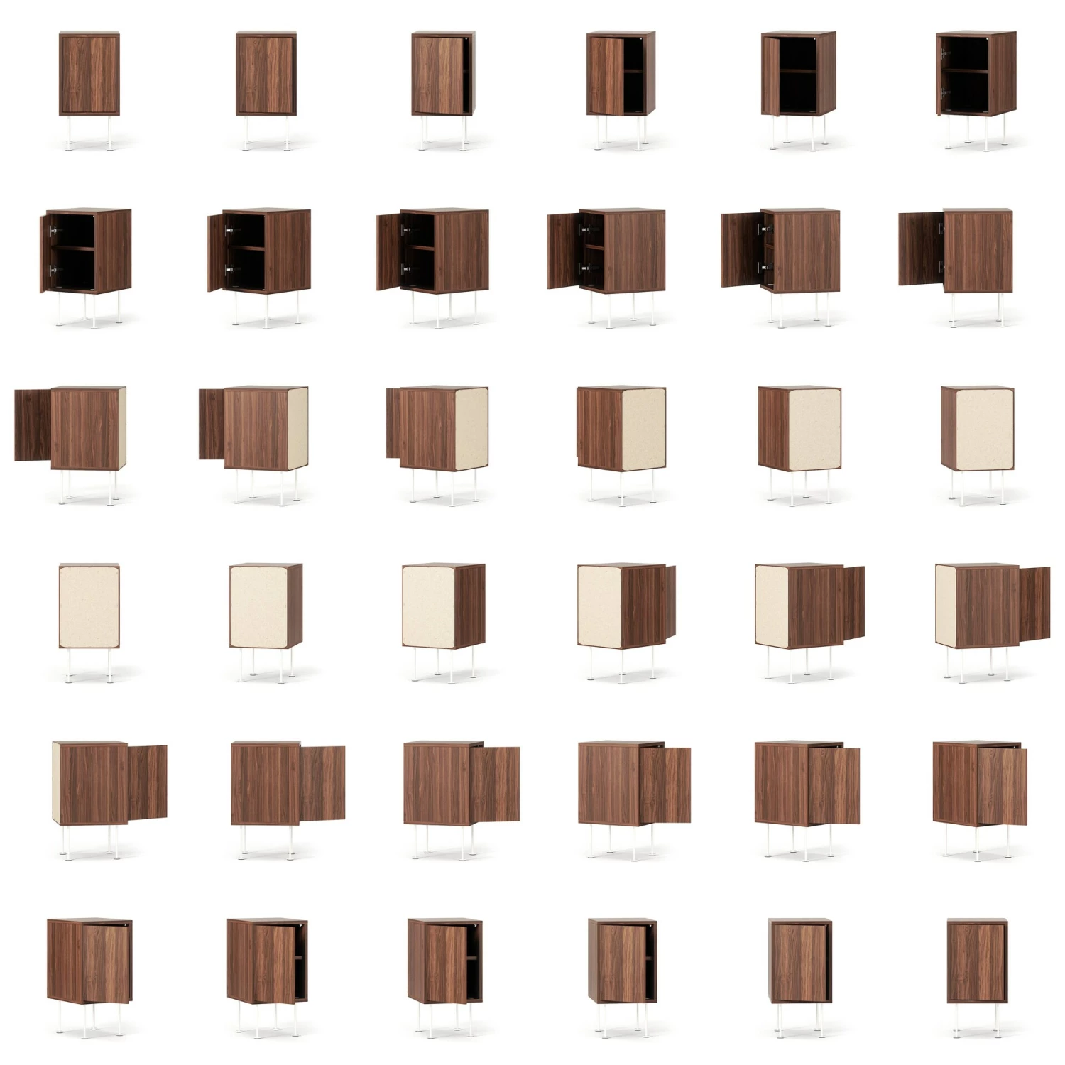 Vogue Nachttisch, Walnussfarben / Weiß – Bild 5