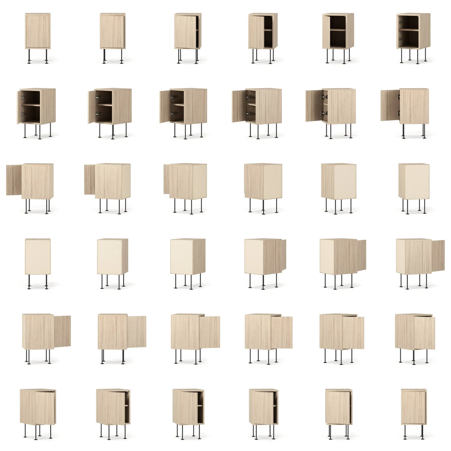 Vogue Nachttisch, White Pigmented Oak / Schwarz – Bild 5