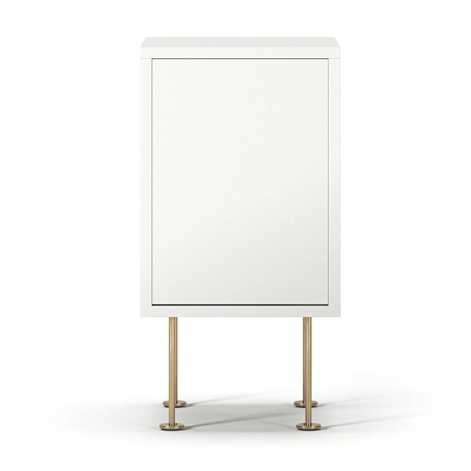 Vogue Nachttisch, Weiß / Messing
