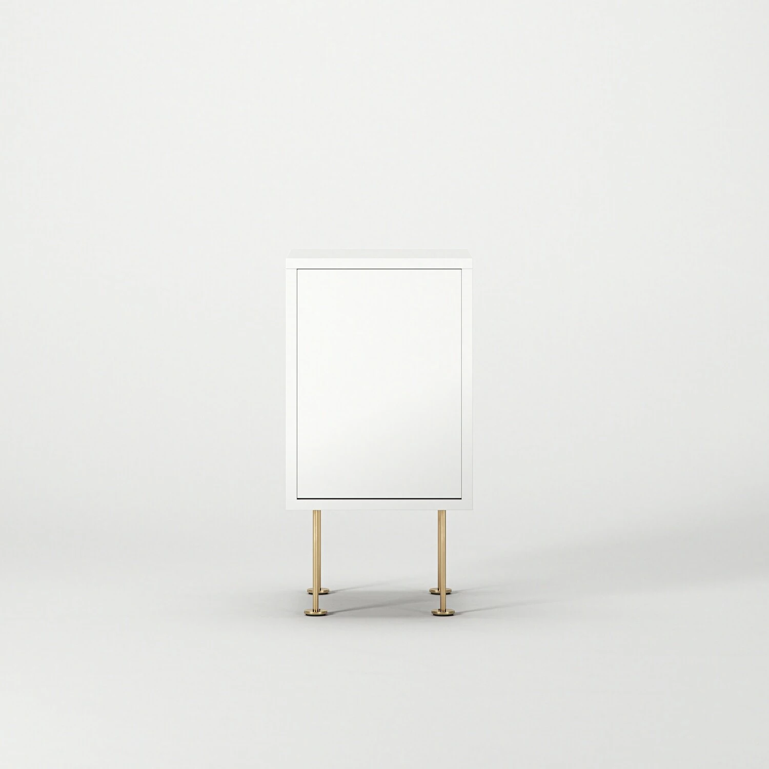 Vogue Nachttisch, Weiß / Messing – Bild 2