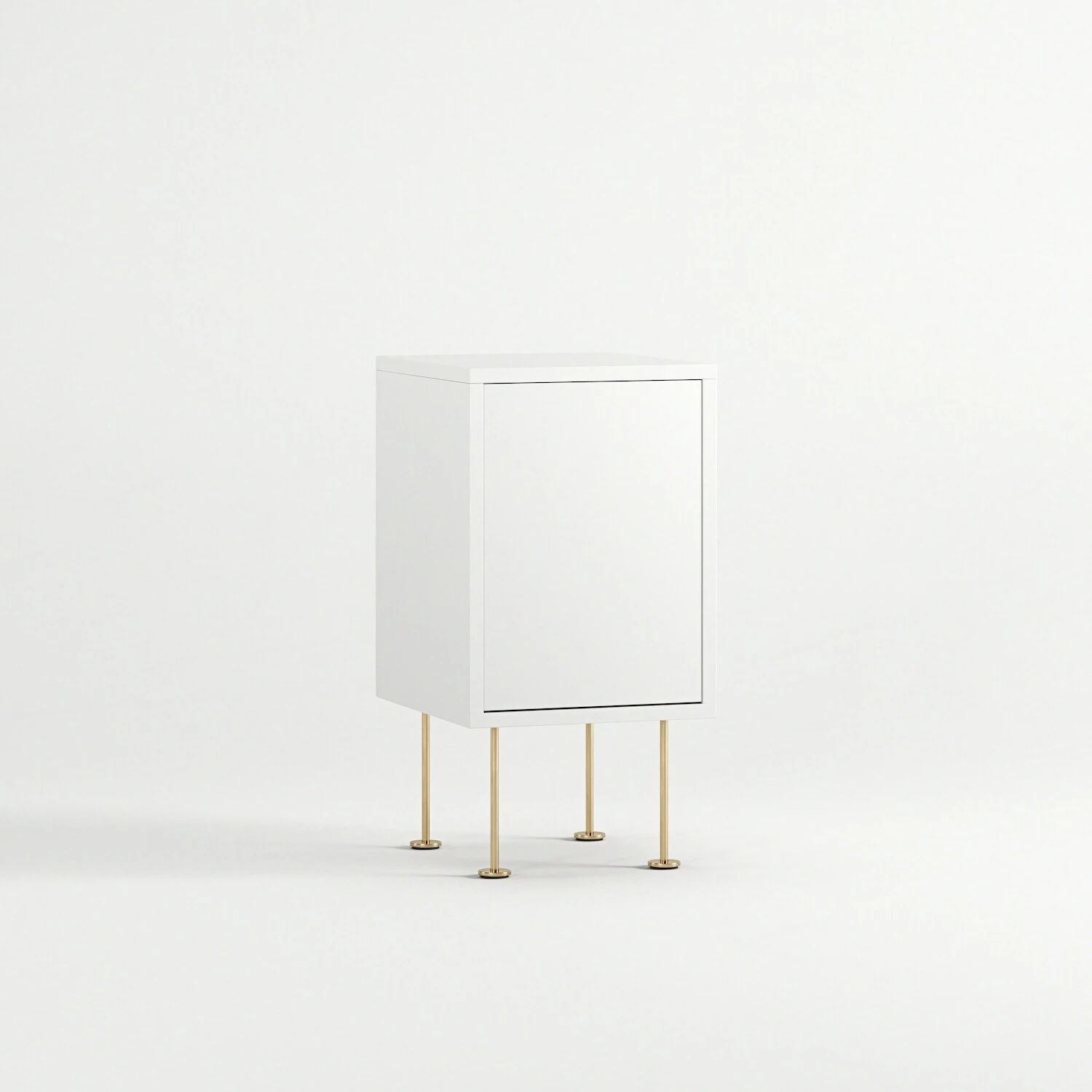 Vogue Nachttisch, Weiß / Messing – Bild 3