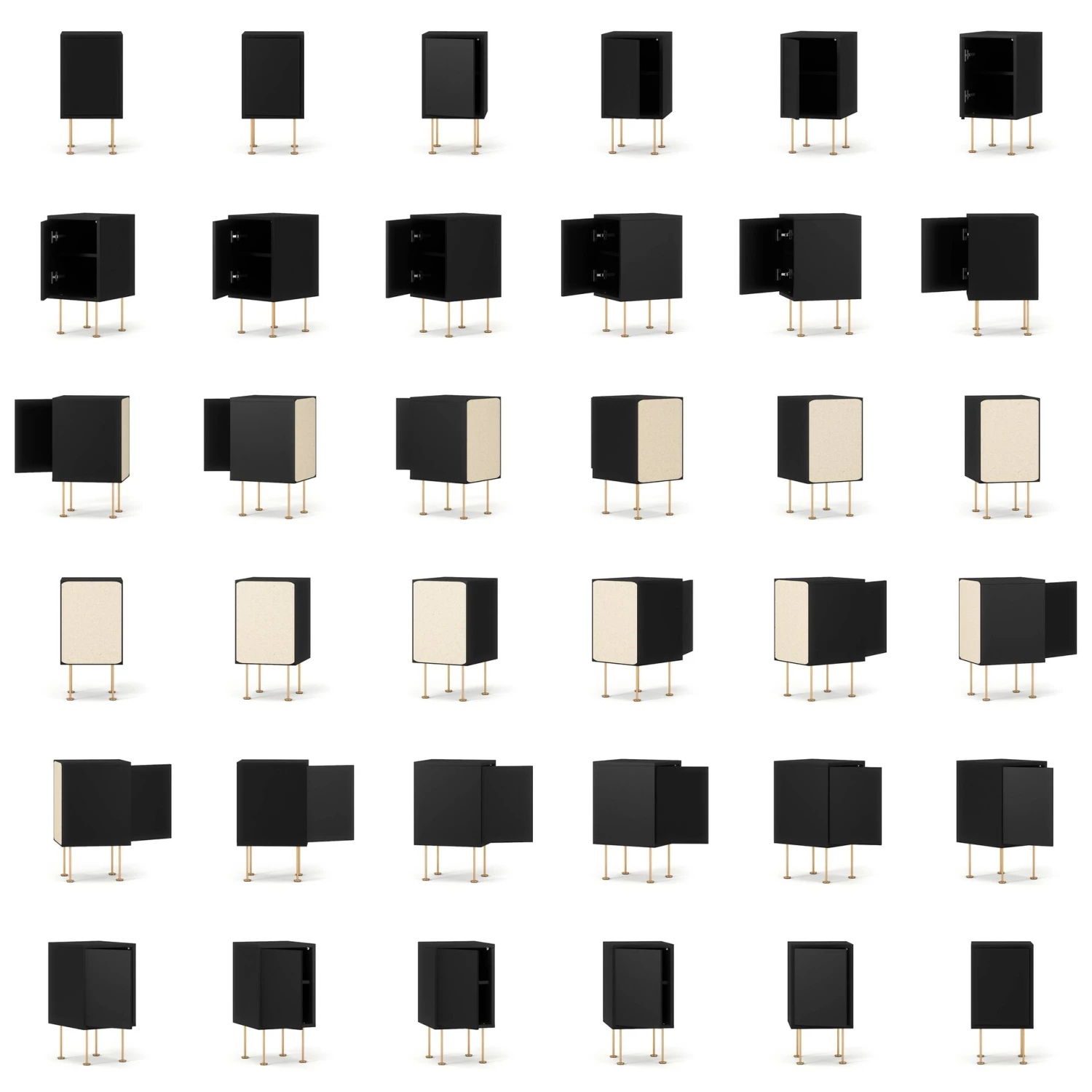 Vogue Nachttisch, Anthrazit / Messing – Bild 6