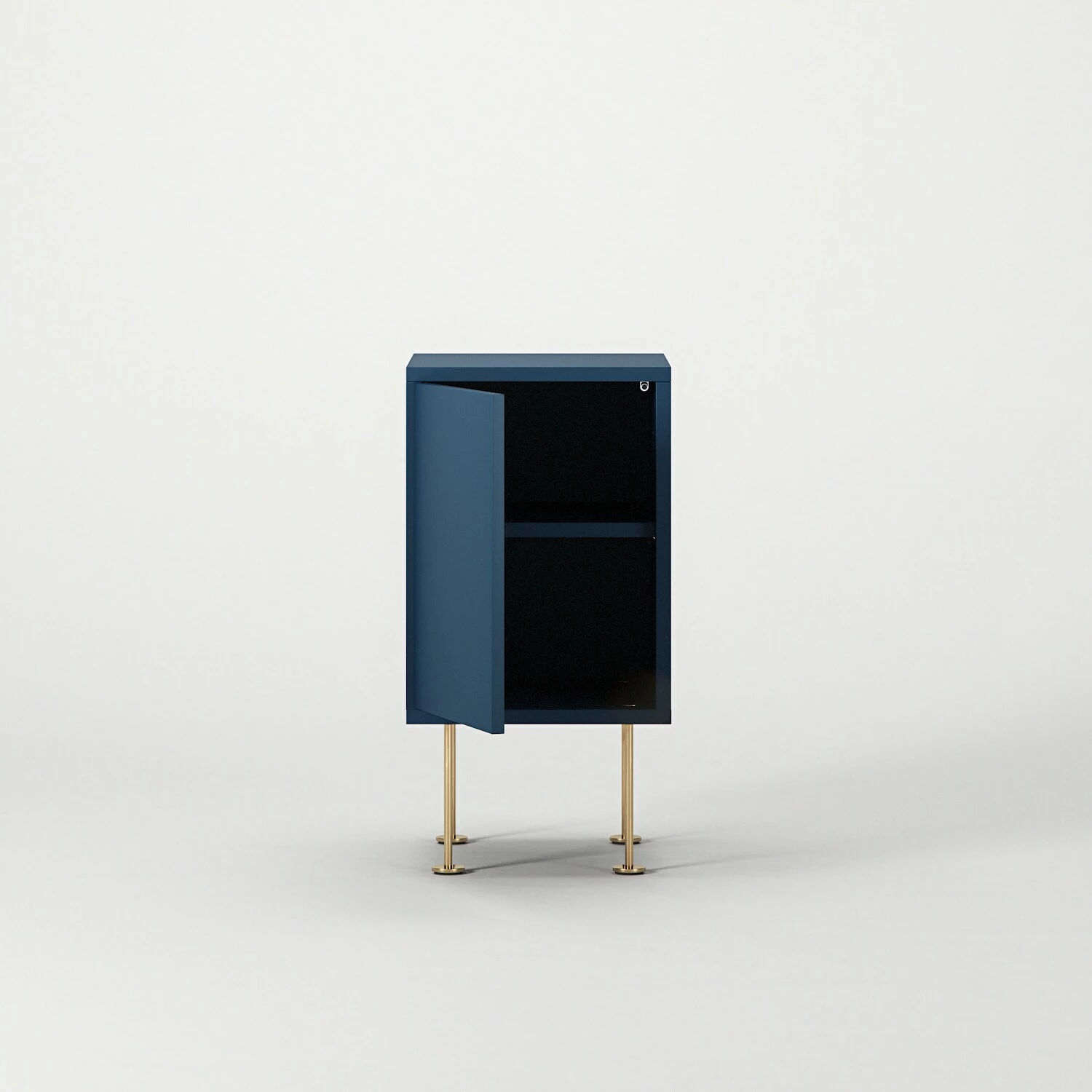 Vogue Nachttisch, Blau / Messing – Bild 4