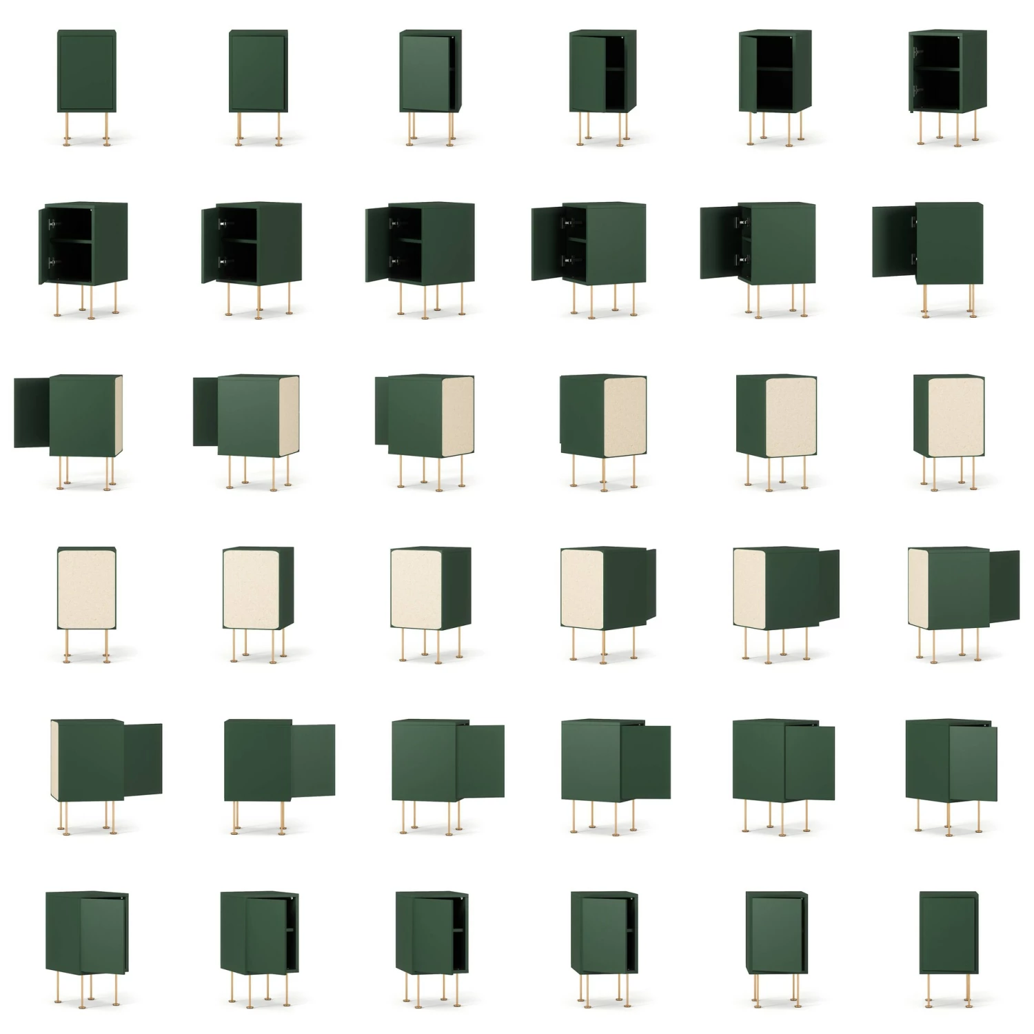 Vogue Nachttisch, Grün / Messing – Bild 6