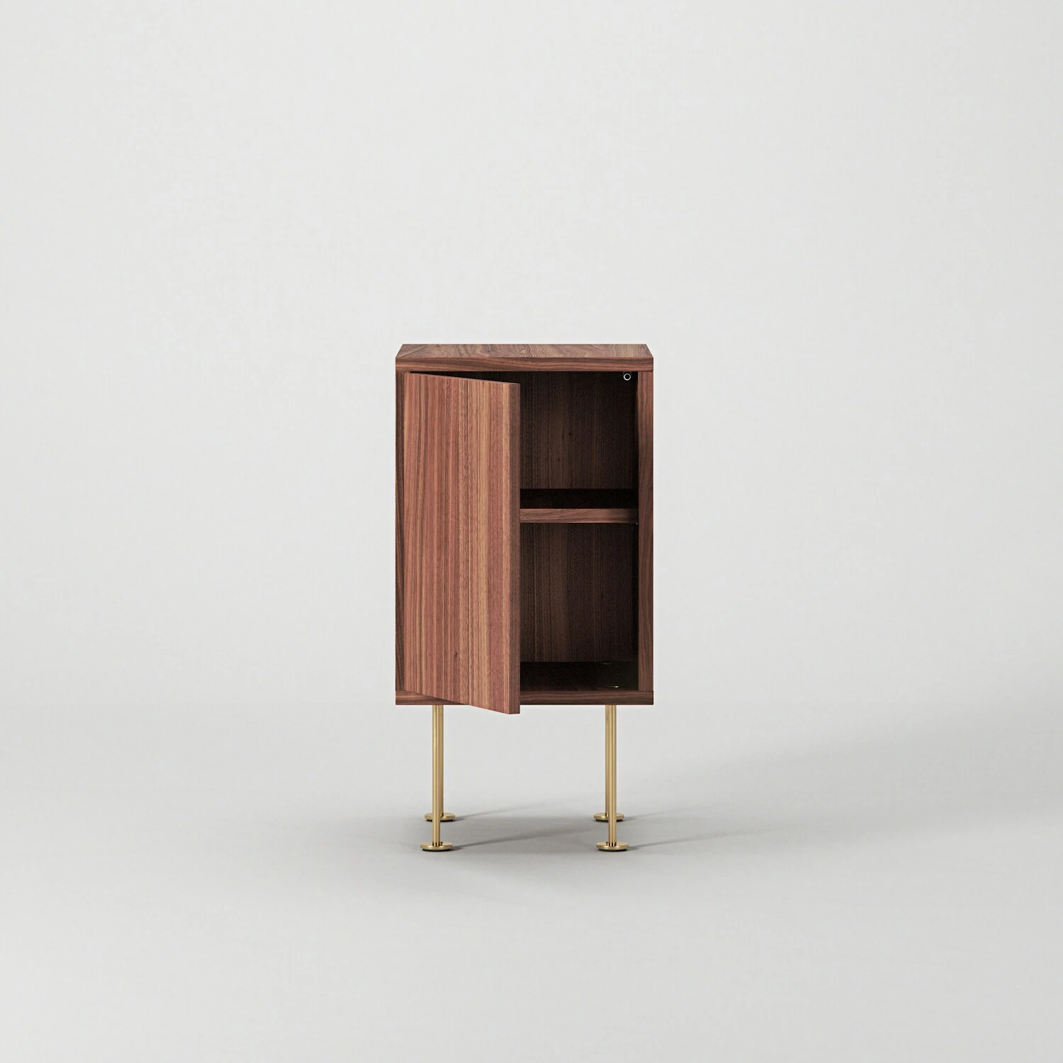 Vogue Nachttisch, Walnussfarben / Messing – Bild 2