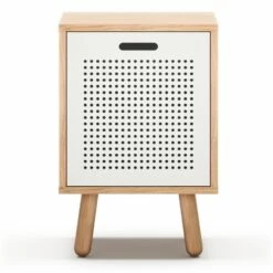 Ray Nachttisch, Eiche / Weiß