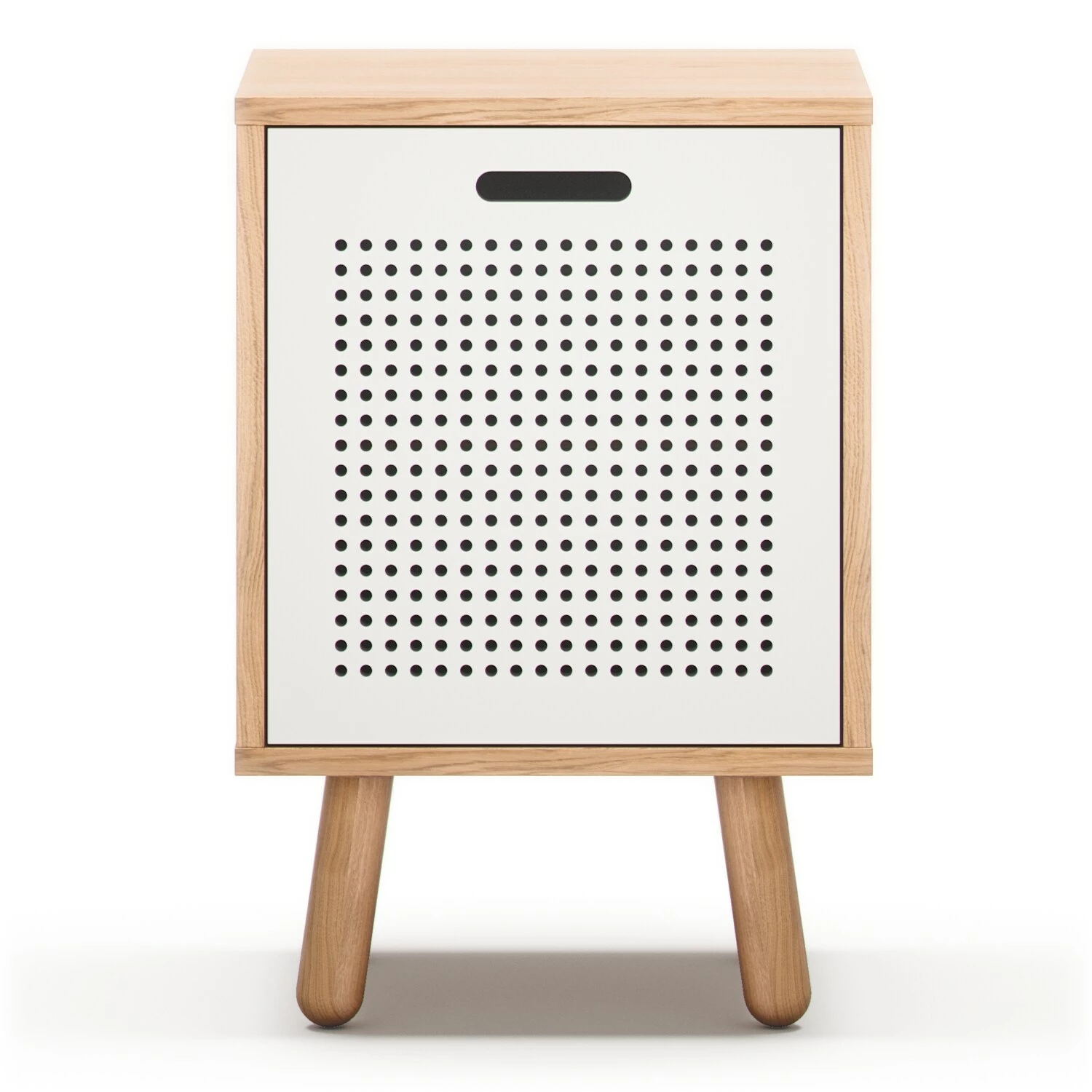 Ray Nachttisch, Eiche / Weiß