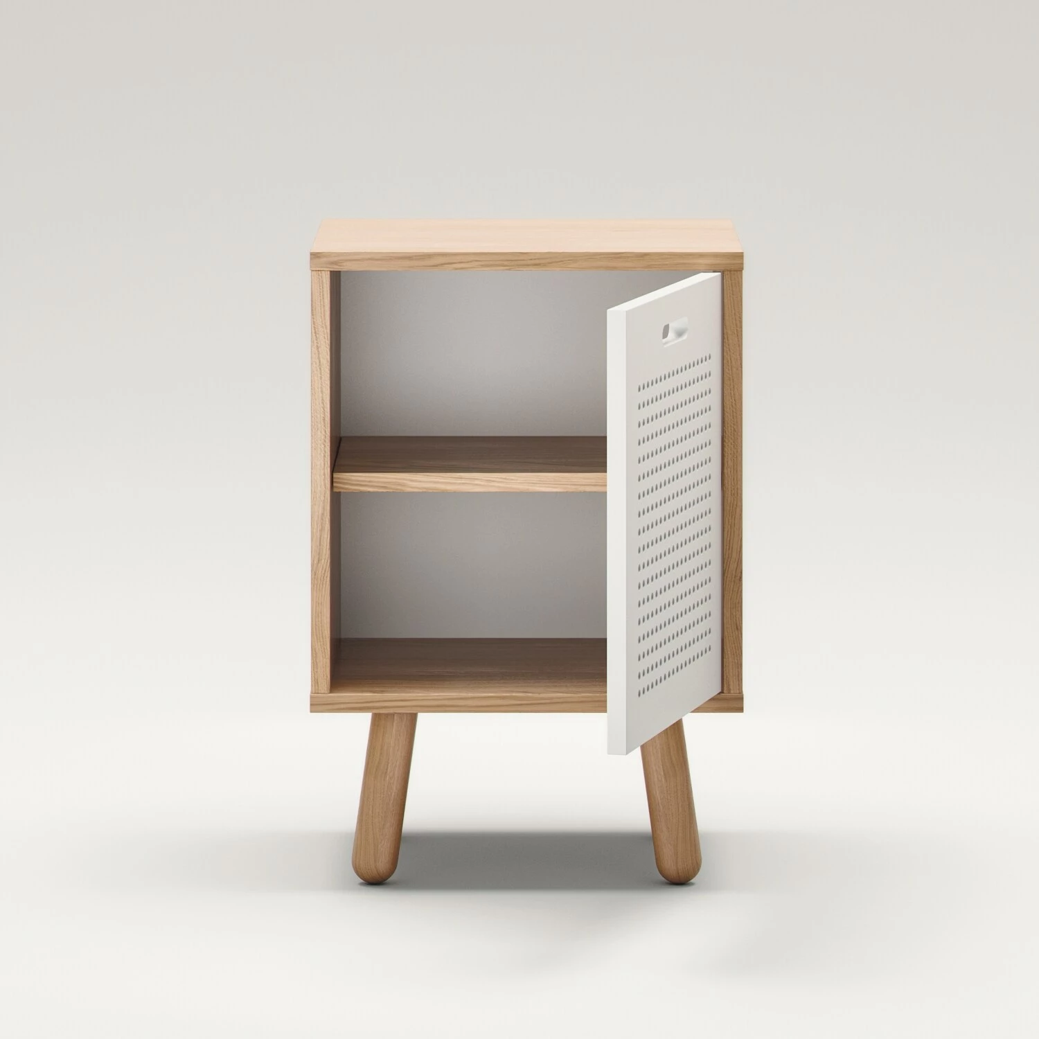 Ray Nachttisch, Eiche / Weiß – Bild 4
