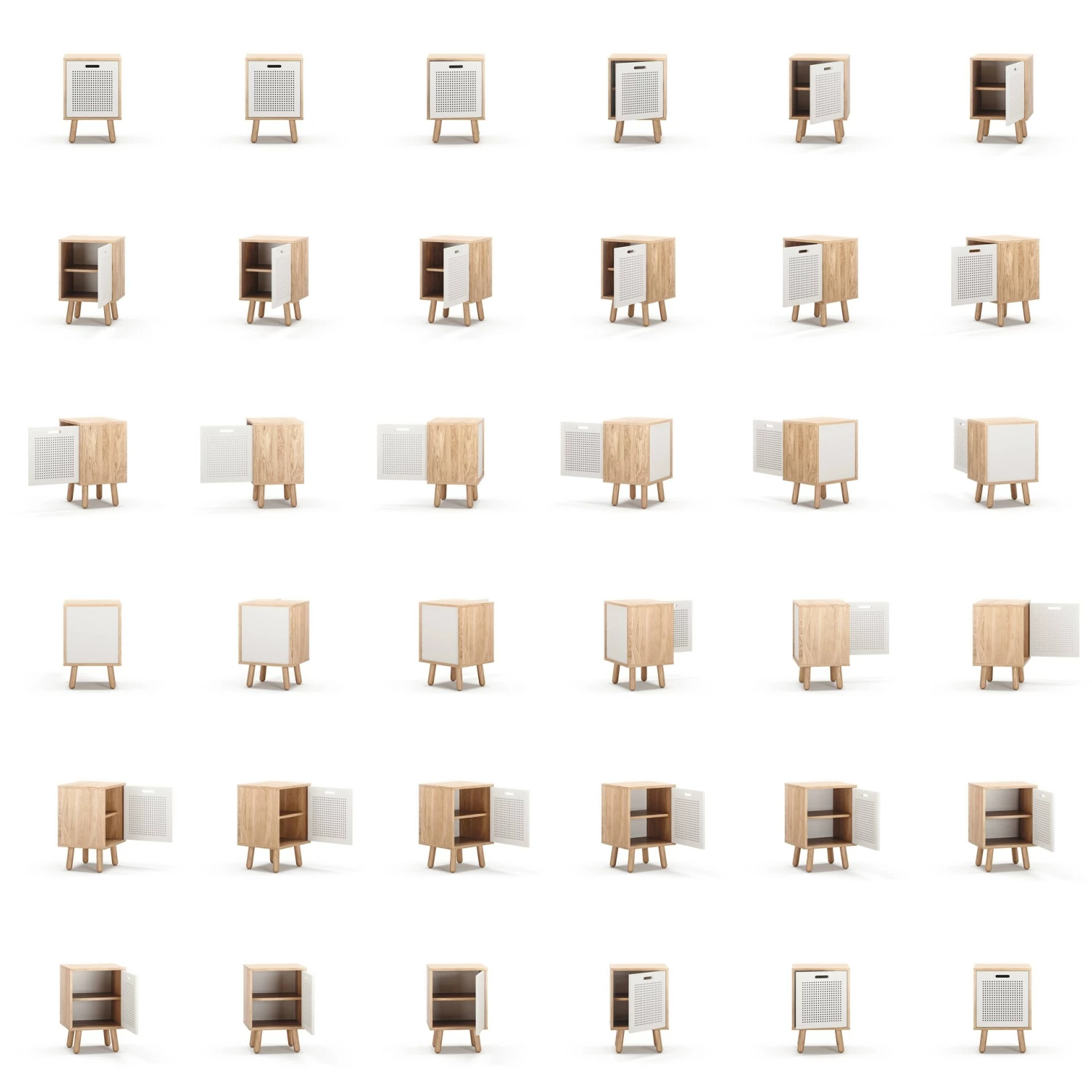 Ray Nachttisch, Eiche / Weiß – Bild 6