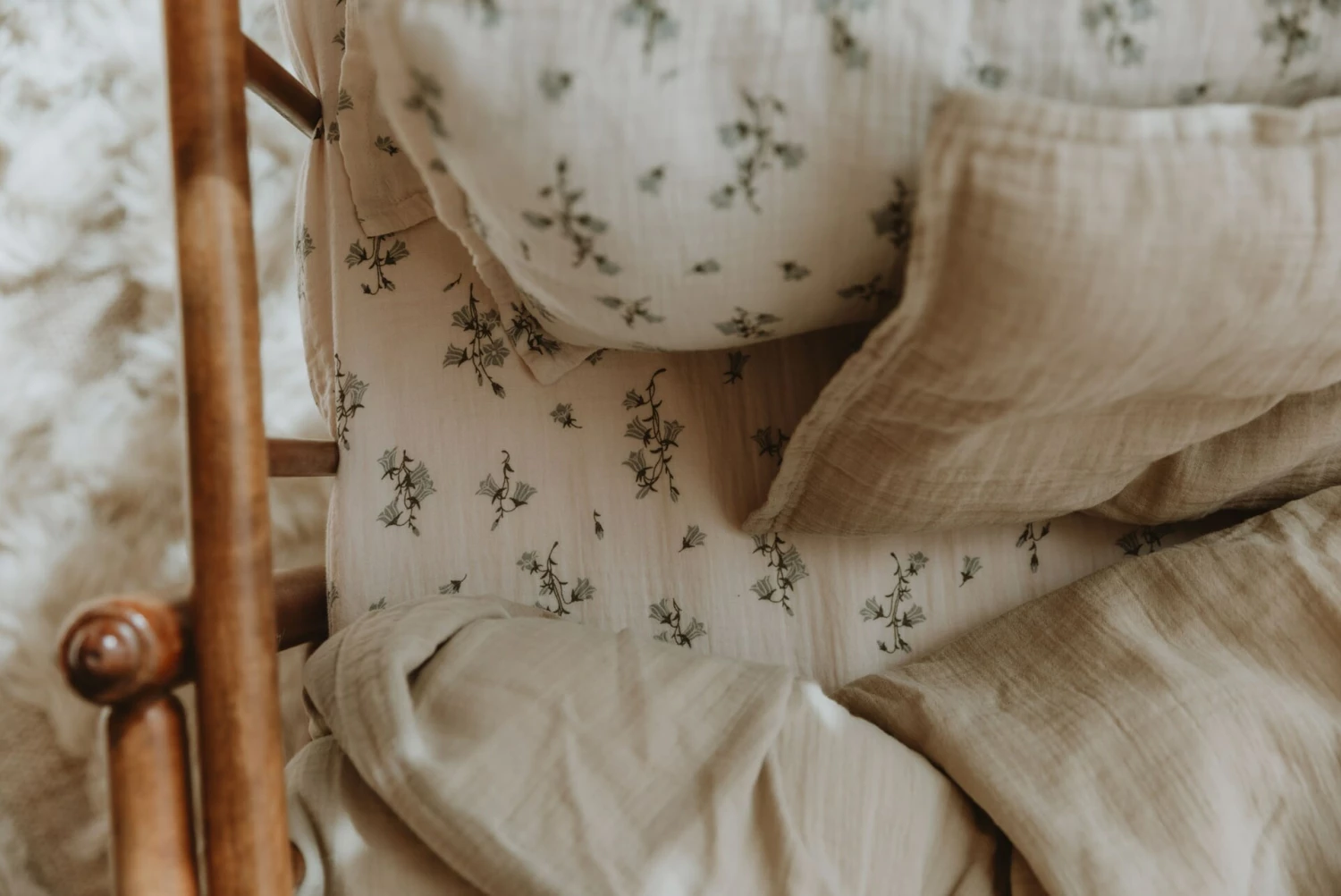 Bluebell Muslin Spannbetttuch, 140x200 Cm – Bild 3