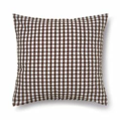 Juna Bæk & Bølge Kissenbezug 50x60 Cm, Weiß / Chocolate