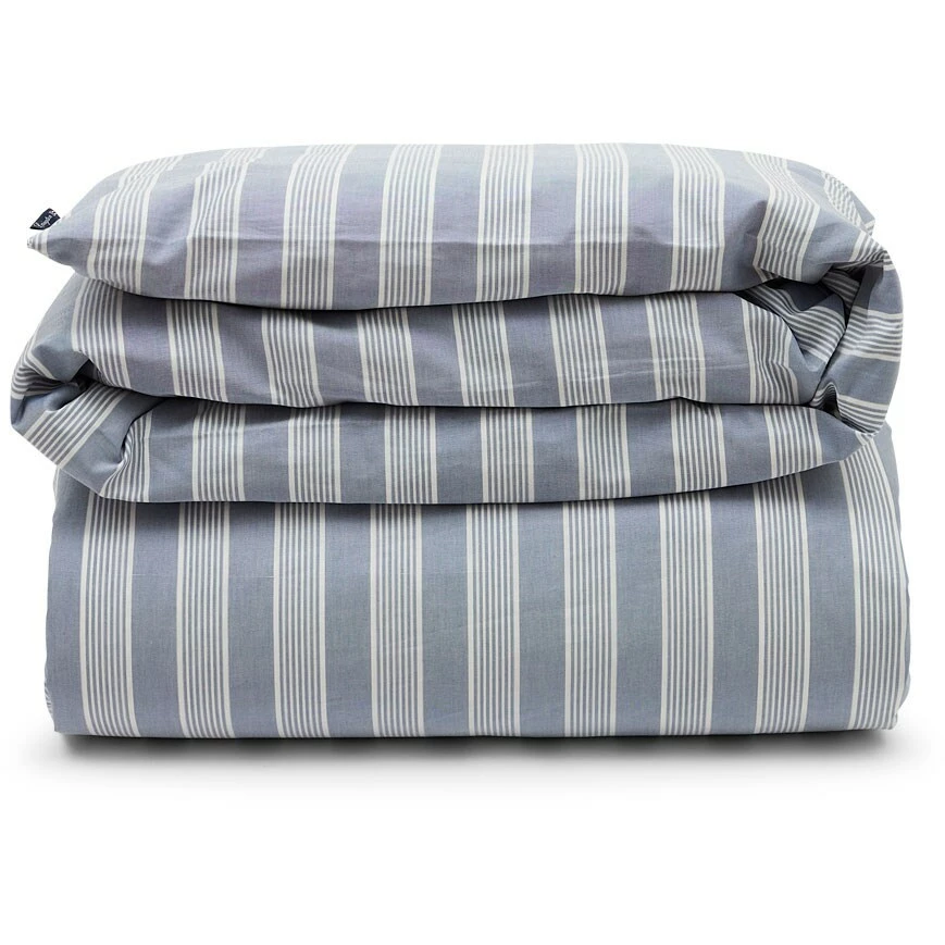 Lexington Striped Lyocell/Cotton Bettbezug Blau / Weiß, 150x210 Cm
