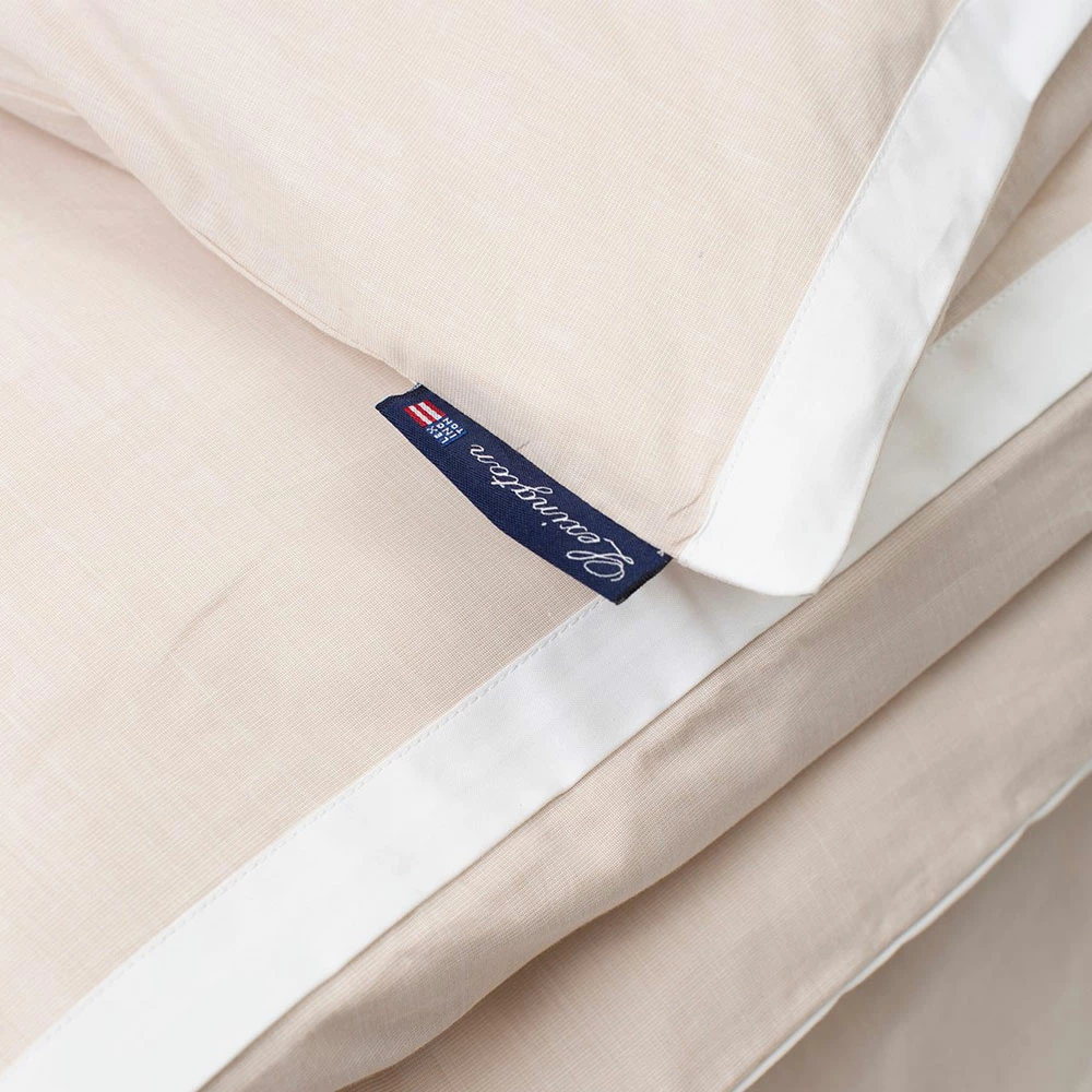 Lexington Seersucker Bettbezug Beige / Weiß 150x210 Cm – Bild 2