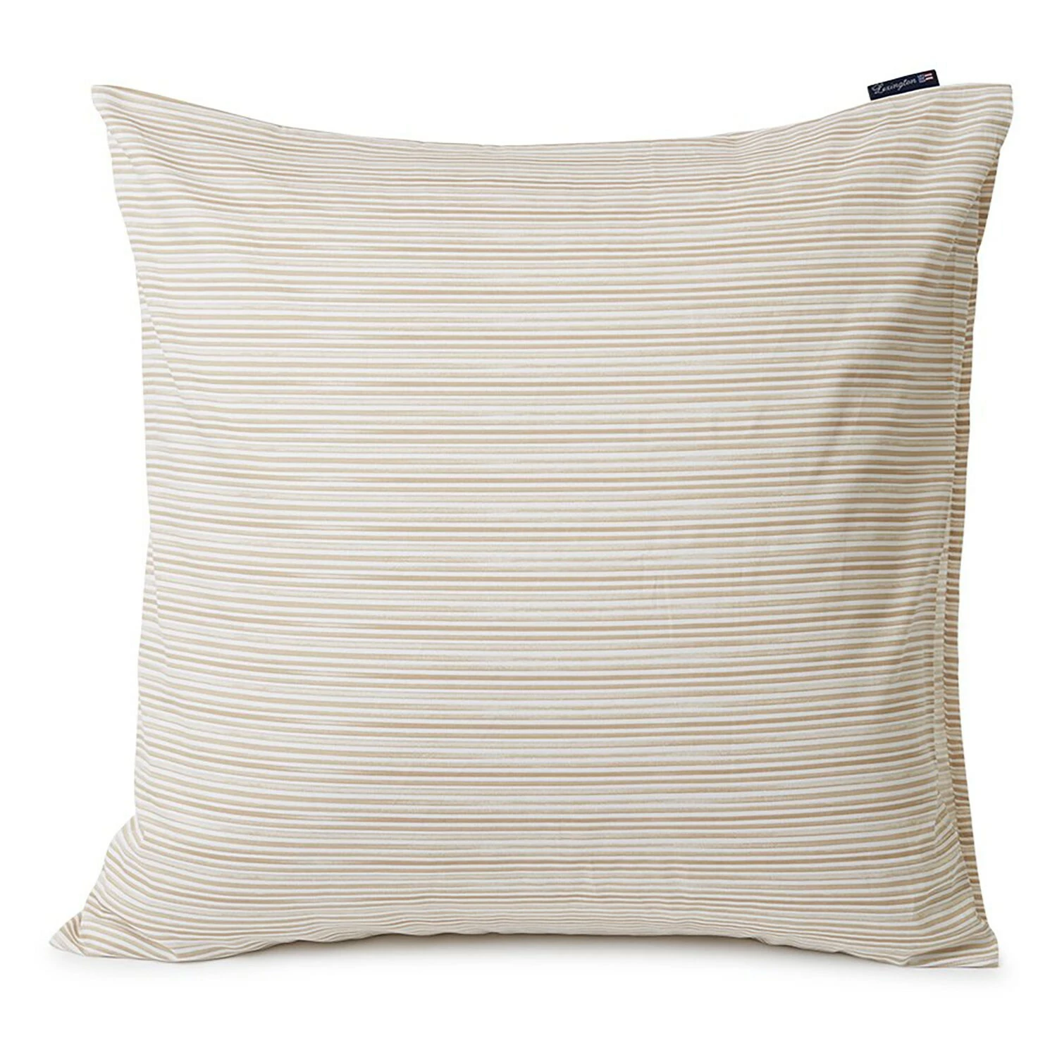 Lexington Striped Organic Cotton Sateen Kissenbezug Beige, 65x65 Cm