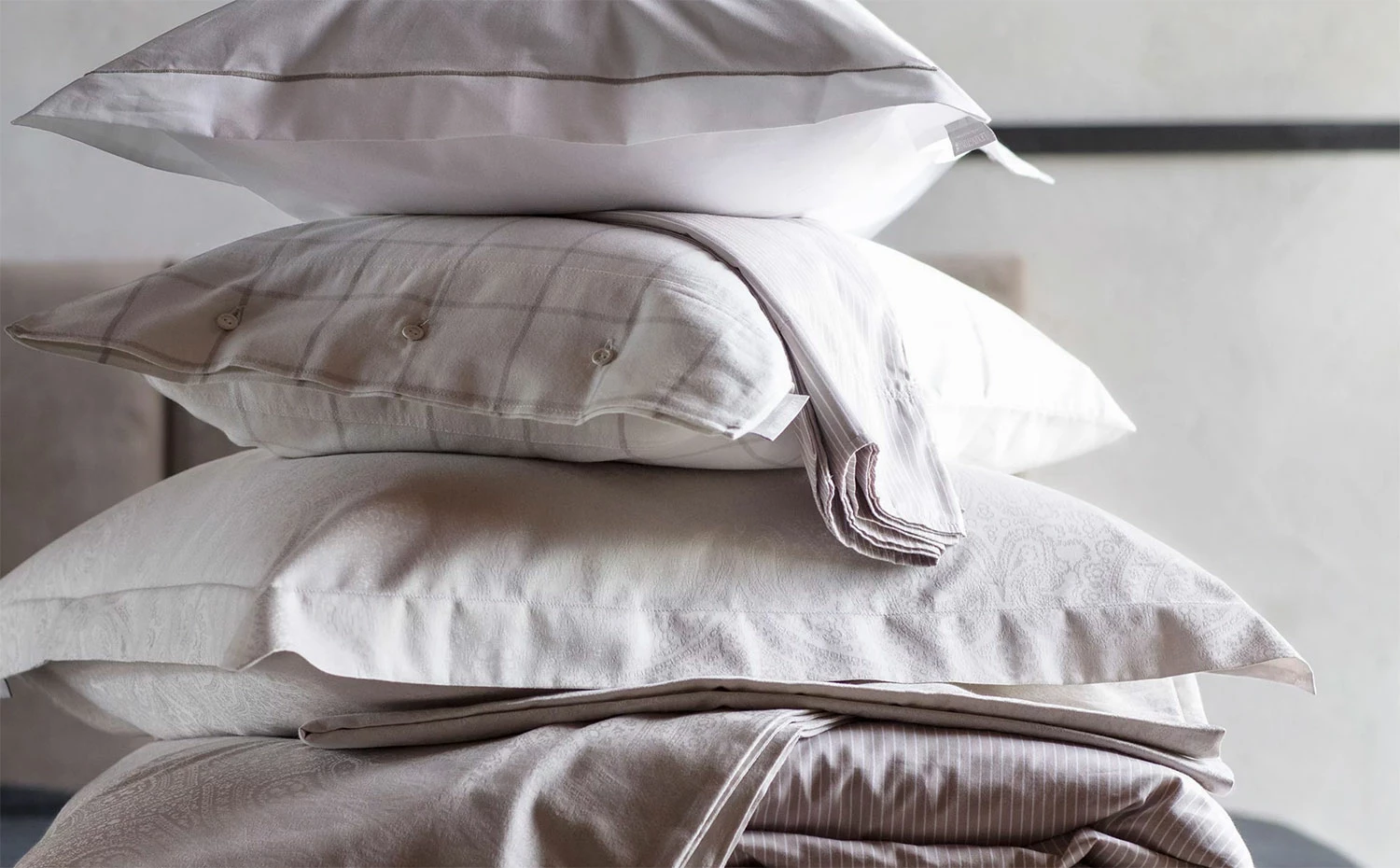 Lexington Hotel Light Flannel Kopfkissenbezug 50x60 Cm, Weiß/Beige – Bild 3