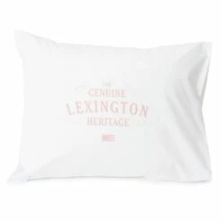 Lexington Printed Cotton Poplin Kissenbezug 50x60 Cm, Weiß / Rosa