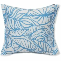 Lexington Printed Cotton Satin Kissenbezug 65x65 Cm, Blau / Weiß