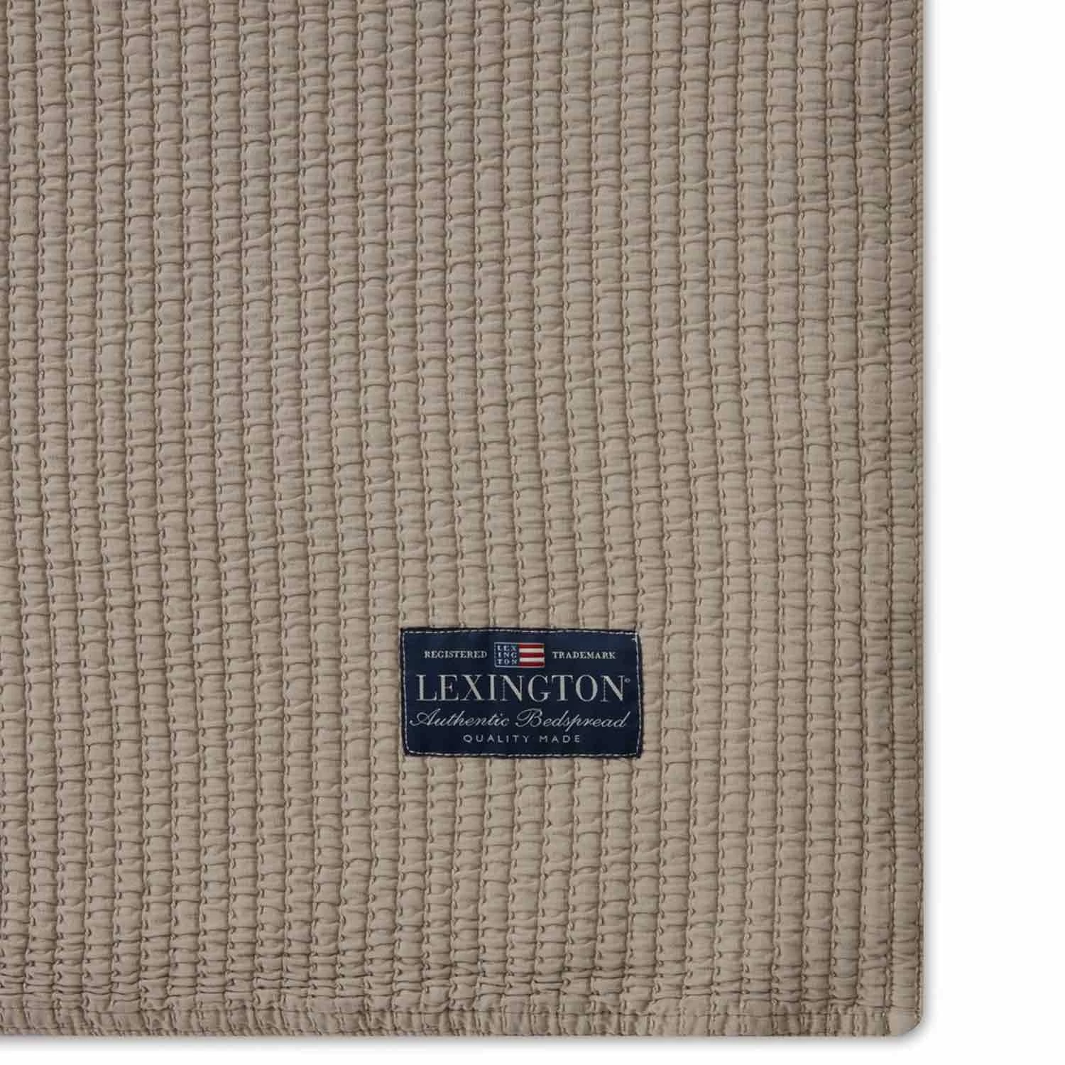 Lexington Stripe Quilted Cotton Tagesdecke Grau, 260x240 Cm – Bild 2