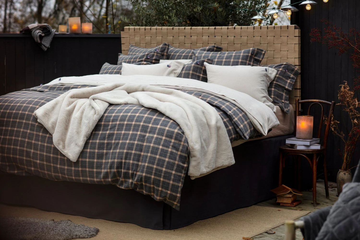 Lexington Striped Bettdeckenbezug Off-white / Beige, 220x220 Cm – Bild 4