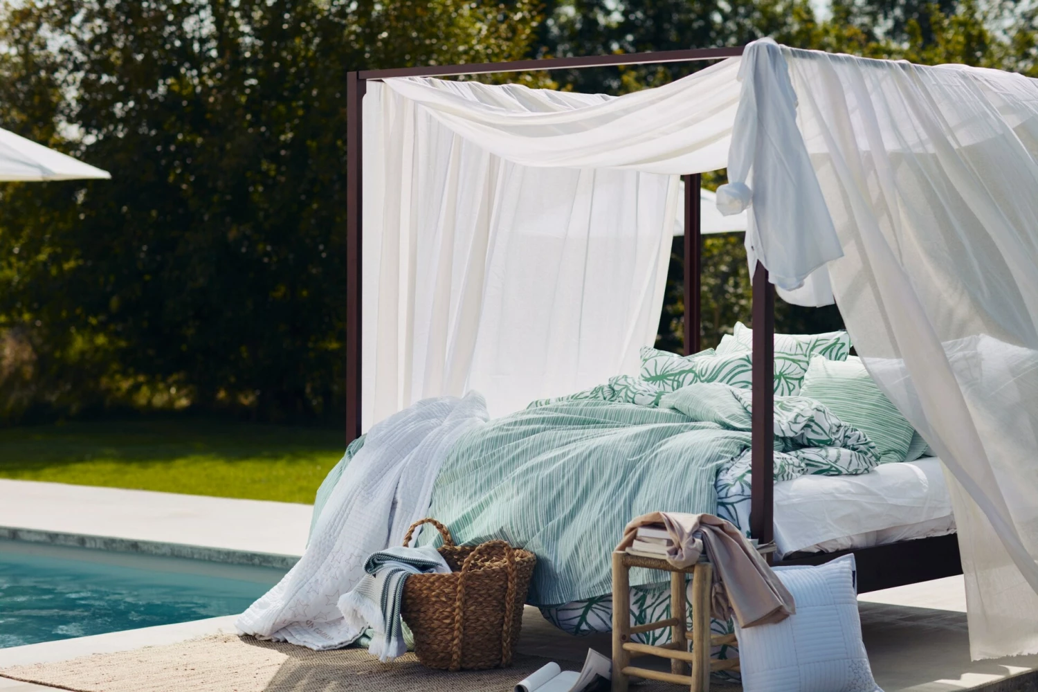 Lexington Striped Cotton Poplin Kissenbezug 65x65 Cm, Grün / Weiß – Bild 2