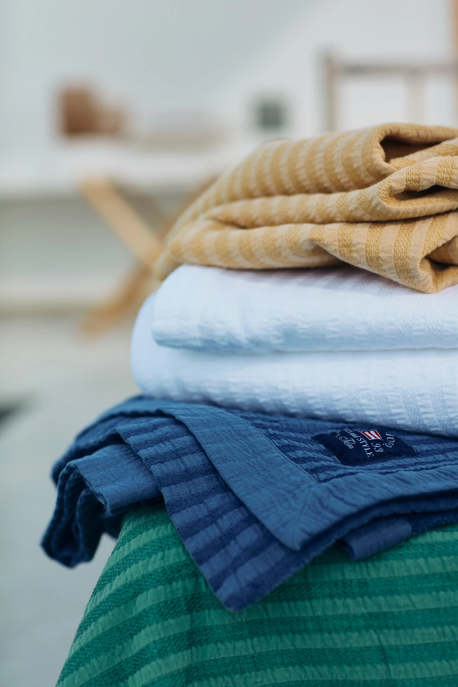 Lexington Striped Cotton/Viscose Tagesdecke 160x240 Cm, Oat – Bild 2