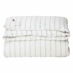 Lexington Striped Lyocell/Cotton Bettdeckenbezug Weiß/Blau, 150x210 Cm