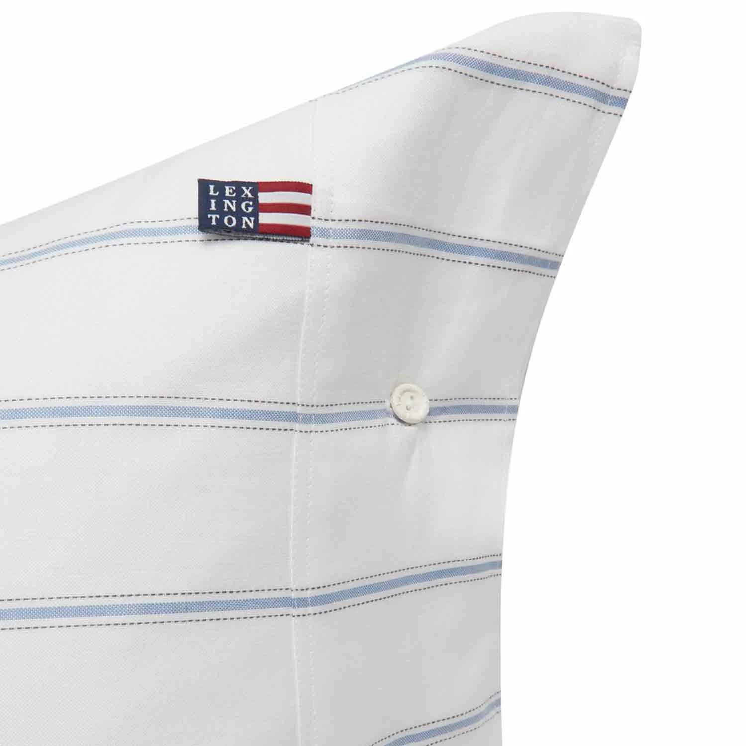 Lexington Striped Lyocell/Cotton Kissenbezug Weiß/Blau, 50x60 Cm – Bild 2