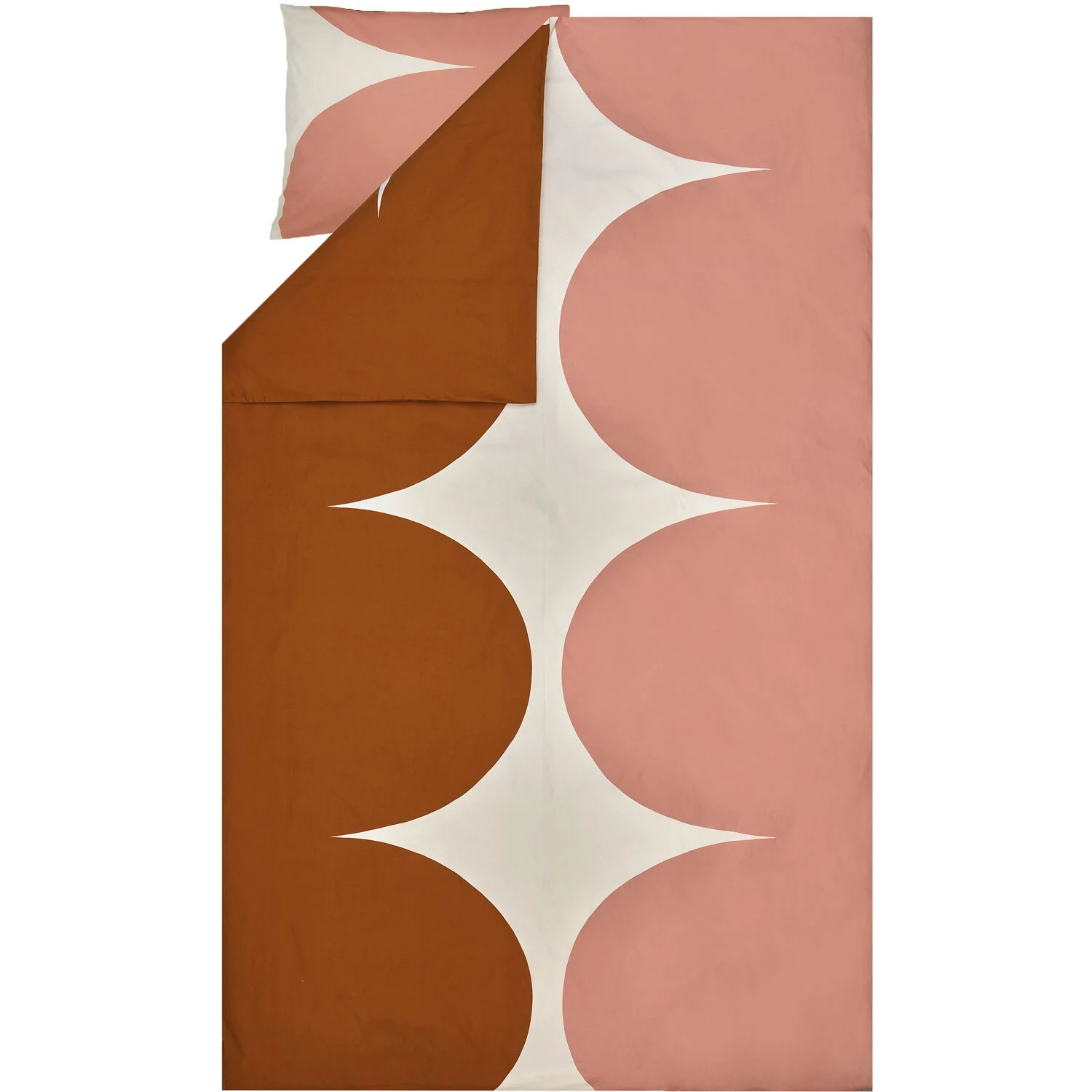 Marimekko Härkä Bettdeckenbezug Weiß / Braun / Rose, 150x210 Cm