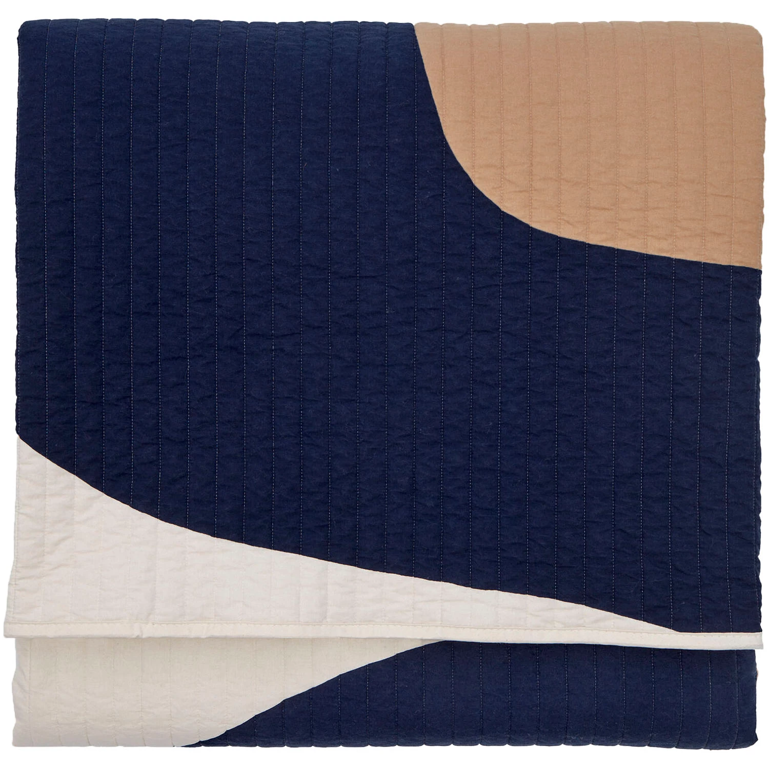 Marimekko Seireeni Tagesdecke 260x234 Cm, Dunkelblau/Beige / Off-white