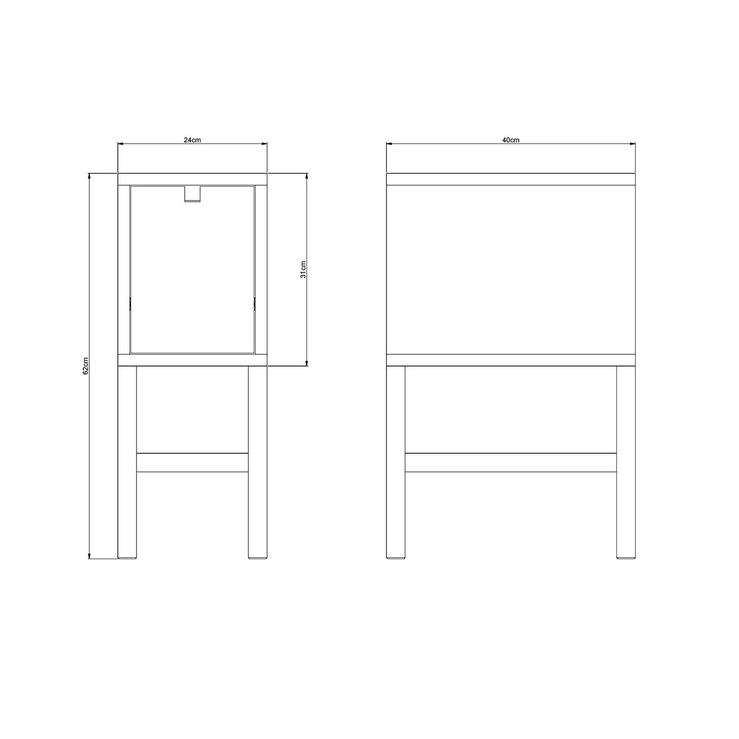 Falsterbo Bedside Table Low, White Lacquer – Bild 4