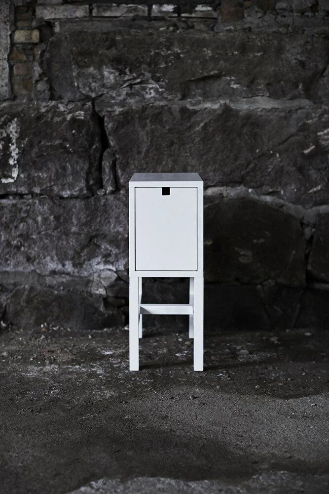 Falsterbo Bedside Table Low, White Lacquer – Bild 2