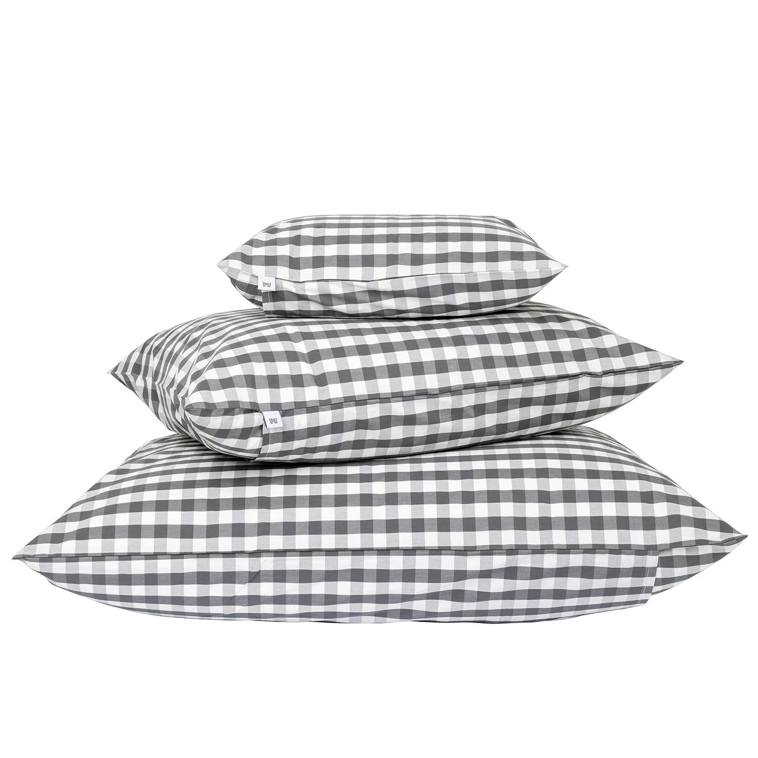 Mille Notti Casella Kissenbezug 50x60 Cm, Elfenbein/Dunkelgrau – Bild 2