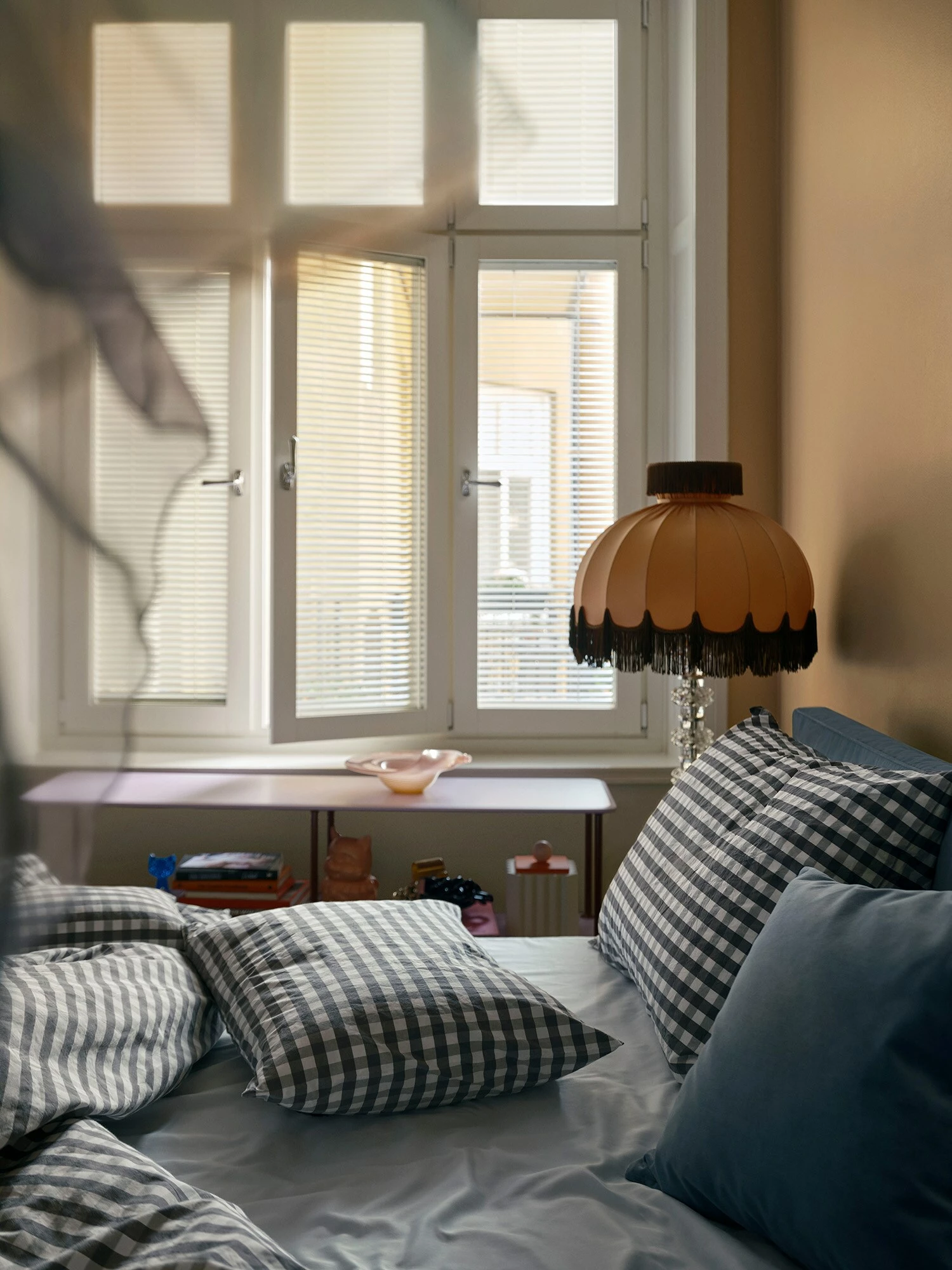 Mille Notti Casella Kissenbezug 50x60 Cm, Elfenbein/Dunkelgrau – Bild 3