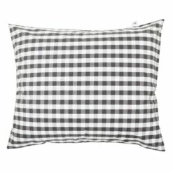 Mille Notti Casella Kissenbezug 50x60 Cm, Elfenbein/Dunkelgrau