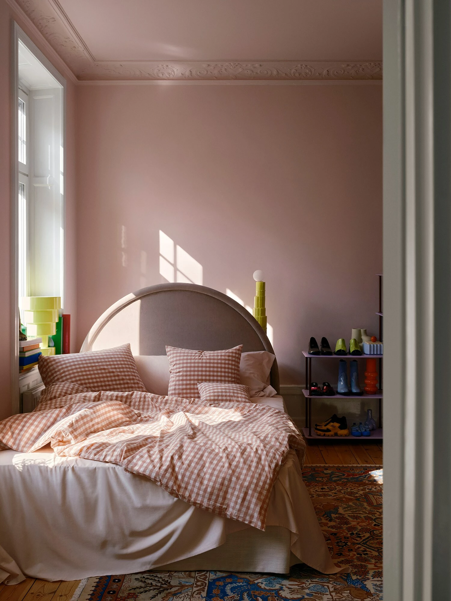 Mille Notti Casella Bettdeckenbezug 150x210 Cm, Rosa/Elfenbein – Bild 2