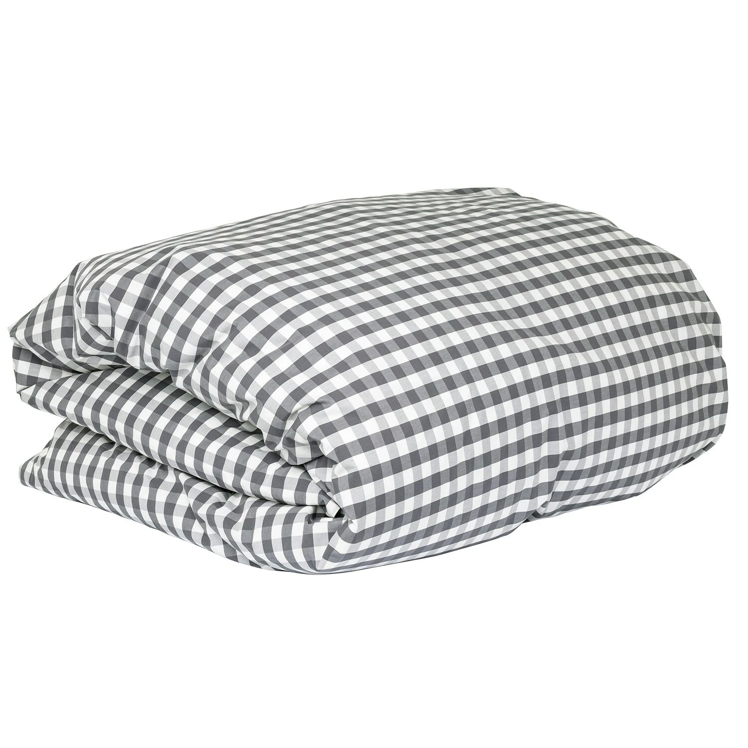 Mille Notti Casella Bettdeckenbezug 150x210 Cm, Elfenbein/Dunkelgrau