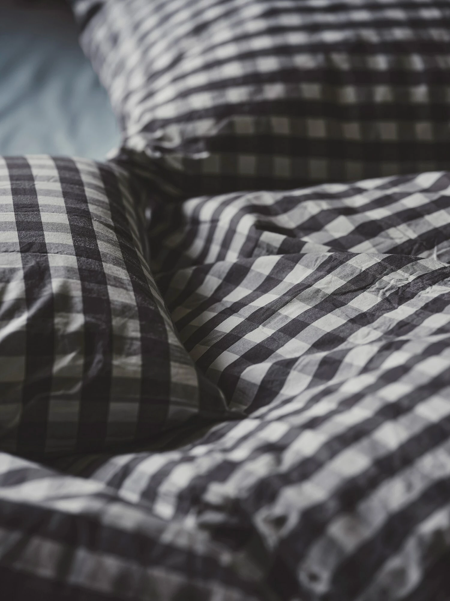 Mille Notti Casella Bettdeckenbezug 150x210 Cm, Elfenbein/Dunkelgrau – Bild 3