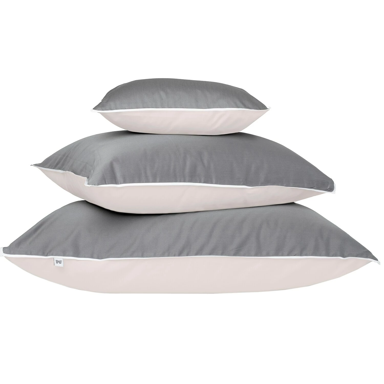 Mille Notti Duetto Kissenbezug Grau/Beige, 50x90 Cm – Bild 3