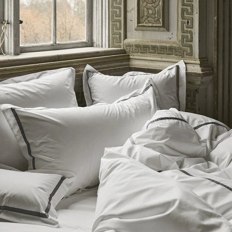 Mille Notti Singolo Kissenbezug Öko Grau, 50x70 Cm – Bild 2