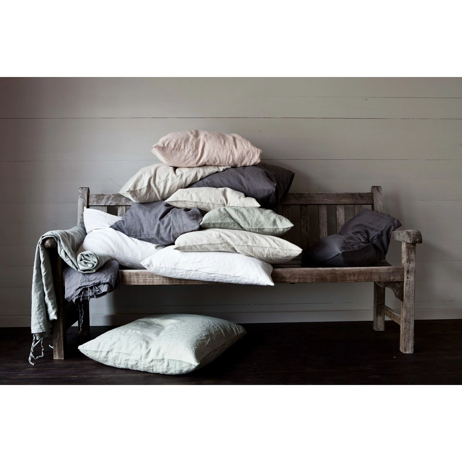 Linen Kissenbezug 65x65 Cm, Grau – Bild 3