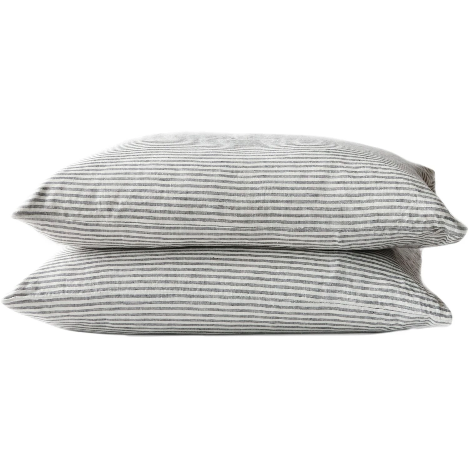 Linen Kissenbezug 50x70 Cm 2-er Set, Grau / Weiß